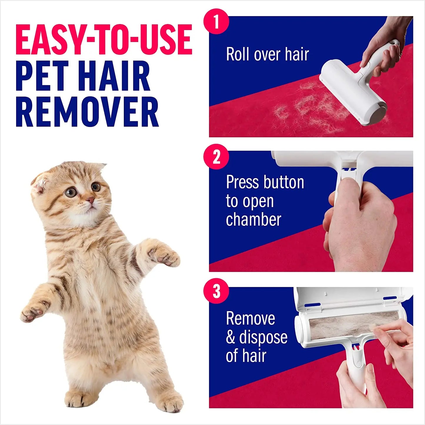 FurSweep Roller™ – Self-Cleaning Pet Hair Remover (No Refills Needed)